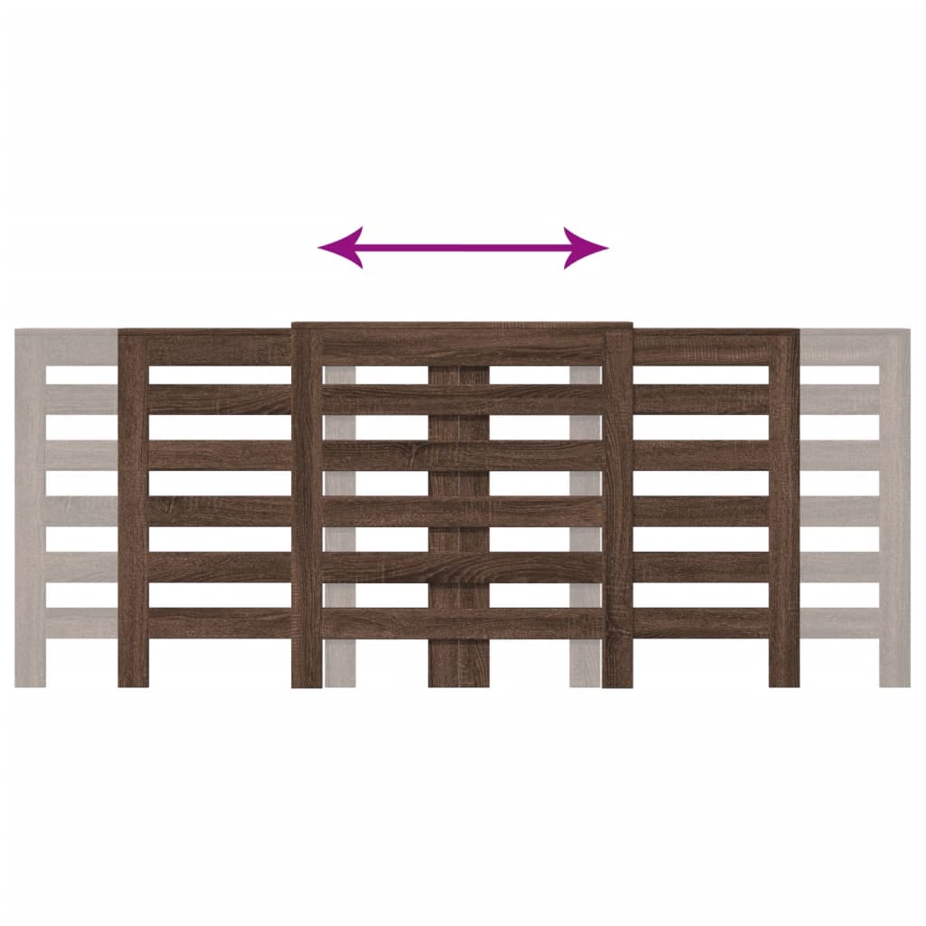 Pokrov za radiator rjav hrast 205x21,5x83,5 cm inženirski les