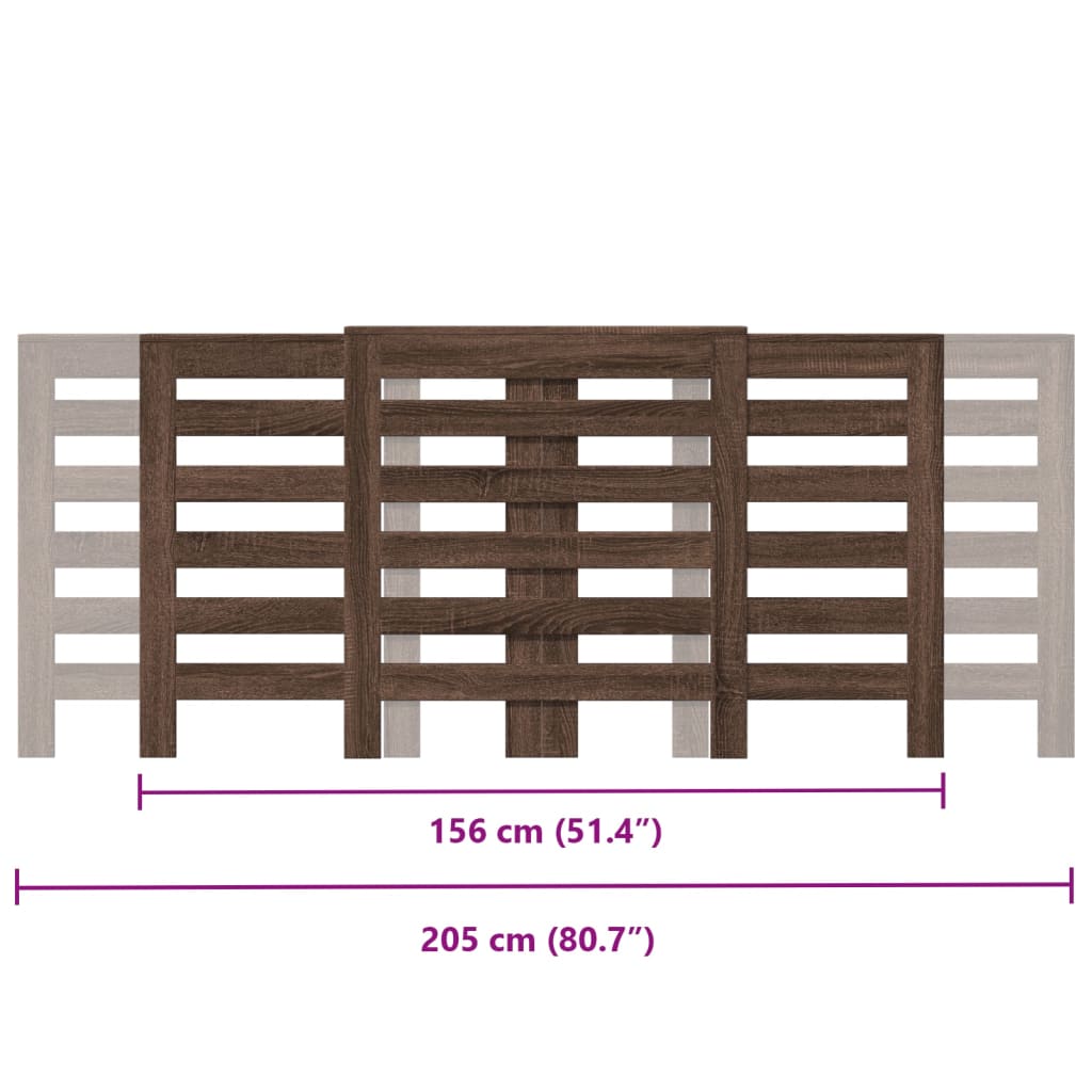 Pokrov za radiator rjav hrast 205x21,5x83,5 cm inženirski les