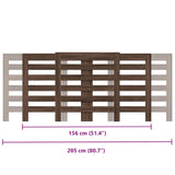 Pokrov za radiator rjav hrast 205x21,5x83,5 cm inženirski les