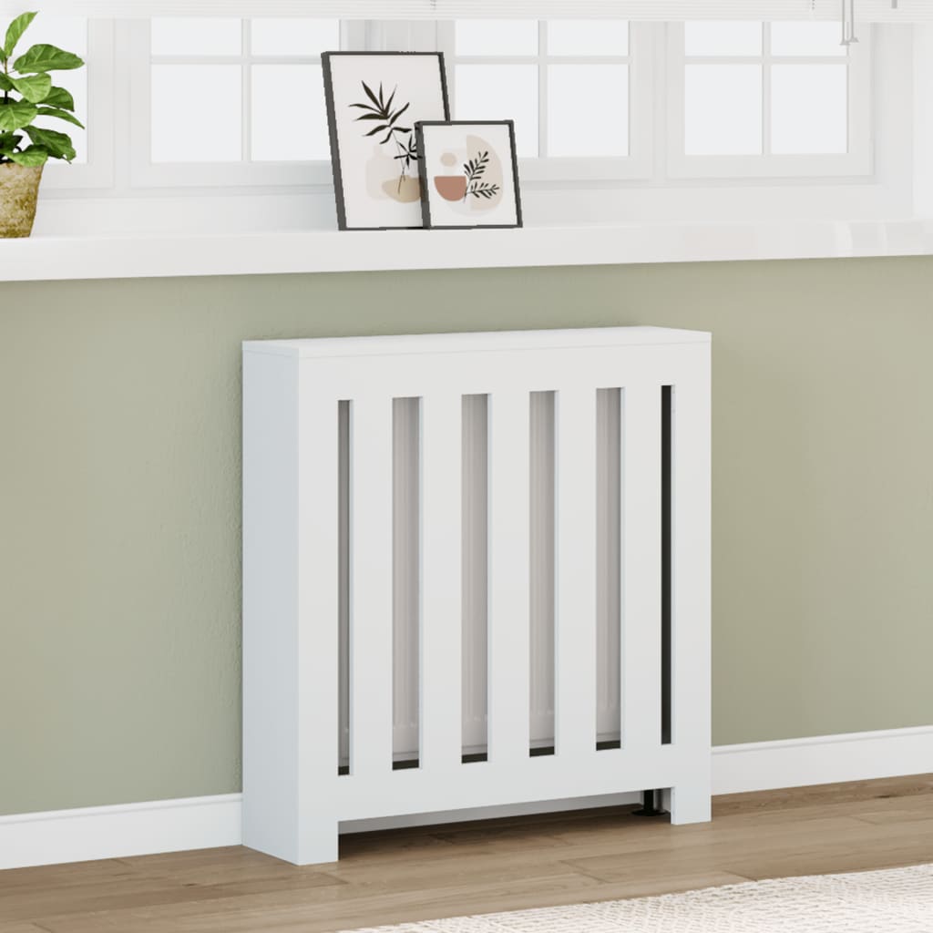 Pokrov za radiator bel 78x20x82 cm inženirski les