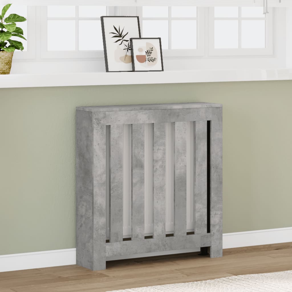 Pokrov za radiator betonsko siv 78x20x82 cm inženirski les