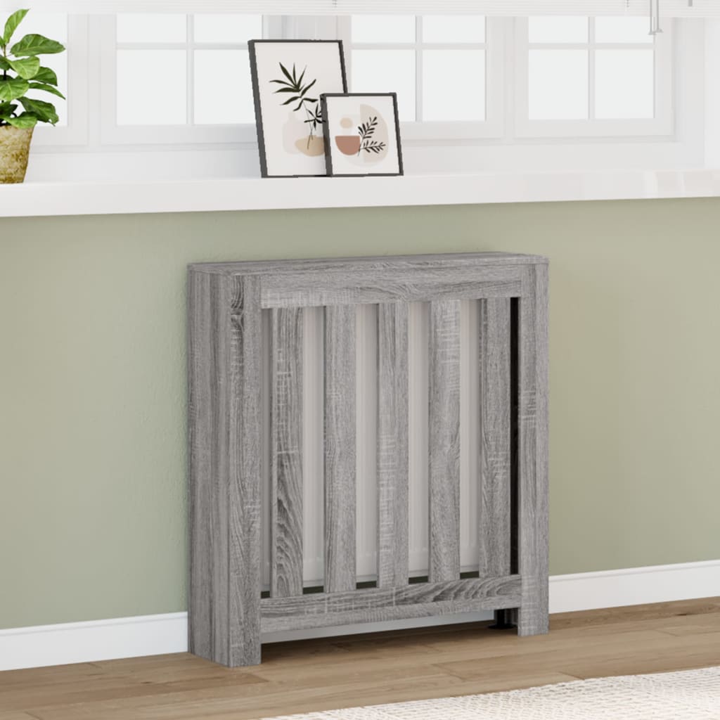 Pokrov za radiator siv sonoma 78x20x82 cm inženirski les