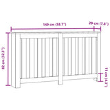 Pokrov za radiator siv 149x20x82 cm inženirski les