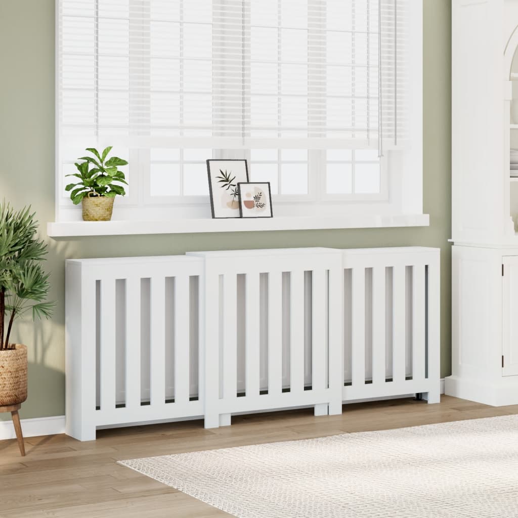 Pokrov za radiator bel 205x21,5x83,5 cm inženirski les