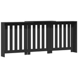 Pokrov za radiator črn 205x21,5x83,5 cm inženirski les