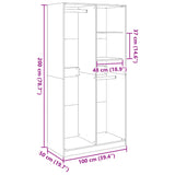 Garderobna omara starinski les 100x50x200 cm inženirski les