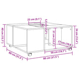 Klubska mizica siva sonoma 80x80x40 cm inženirski les