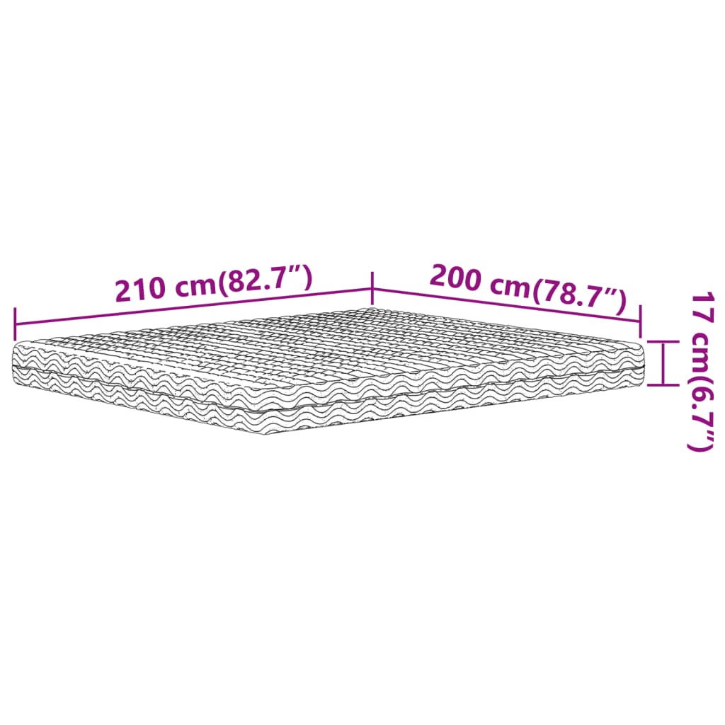 Vzmetnica iz pene bela 200x210 cm trdota H2 H3