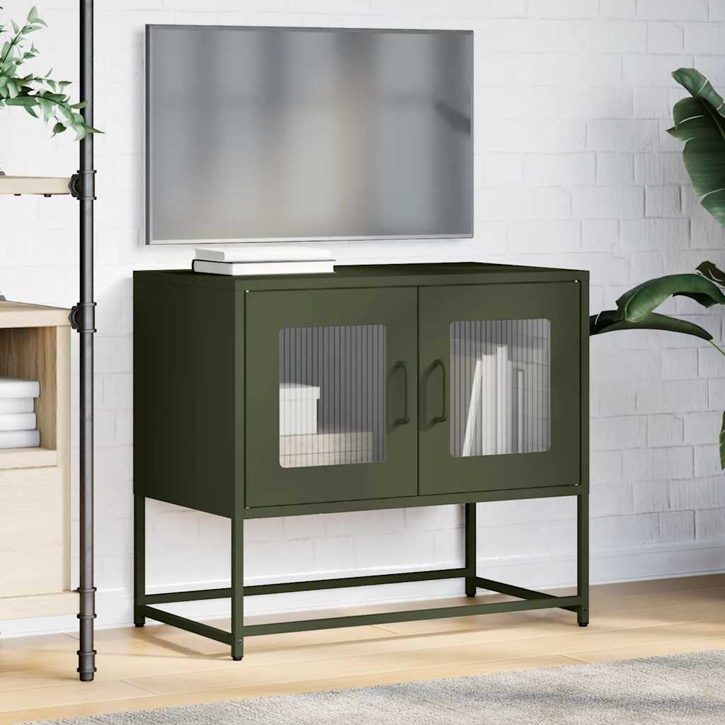 TV omarica olivno zelena 68x39x60,5 cm hladno valjano jeklo