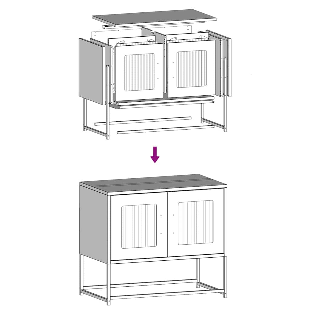 TV omarica Bela 68x39x60,5 cm Hladno valjano jeklo