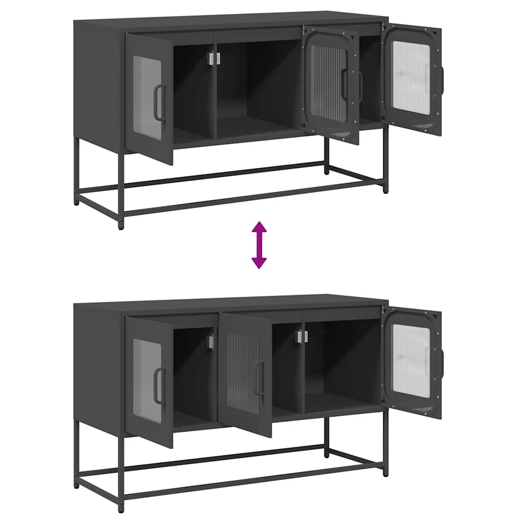 TV omarica črna 100,5x39x60,5 cm Hladno valjano jeklo