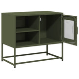 TV omarica olivno zelena 68x39x60,5 cm jeklo