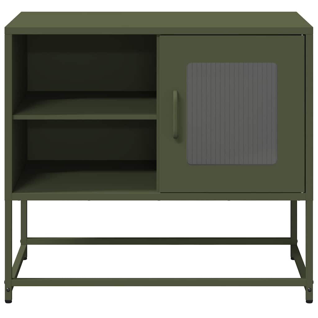 TV omarica olivno zelena 68x39x60,5 cm jeklo