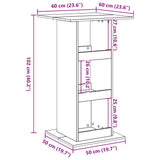 Barska miza s policami bela 60x60x102 cm inženirski les