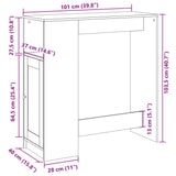 Barska miza s policami bela 101x40x103,5 cm inženirski les