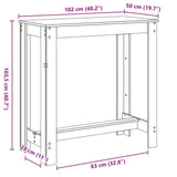 Barska miza črna 102x50x103,5 cm inženirski les