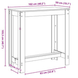 Barska miza sonoma hrast 102x50x103,5 cm inženirski les