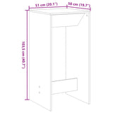 Barska miza bela 51x50x103,5 cm inženirski les