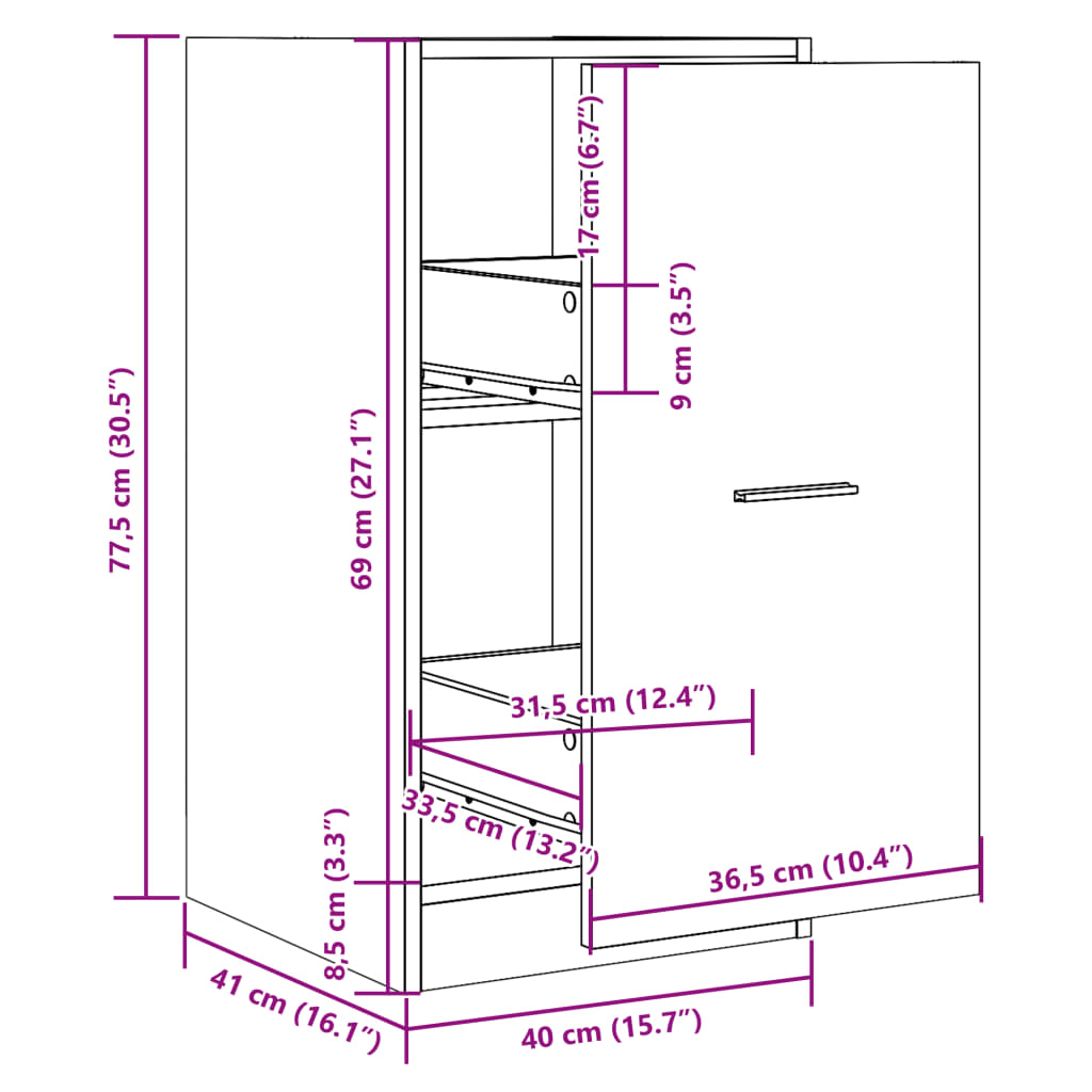 Lekarniška omara sonoma hrast 40x41x77,5 cm inženirski les