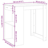 Barska miza bela 102x70x103,5 cm inženirski les