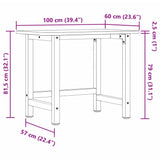 Delovna miza temno rjava 100x60x81,5 cm hrastovina pravokotna