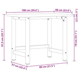 Delovna miza 100x60x81,5 cm trdna hrastovina