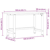 Delovna miza temno rjava 140x60x81,5 cm trdna hrastovina