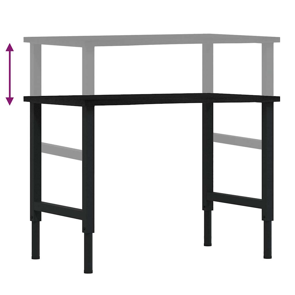 Delovna miza temno rjava 100x60x(71,5-98) cm trdna hrastovina