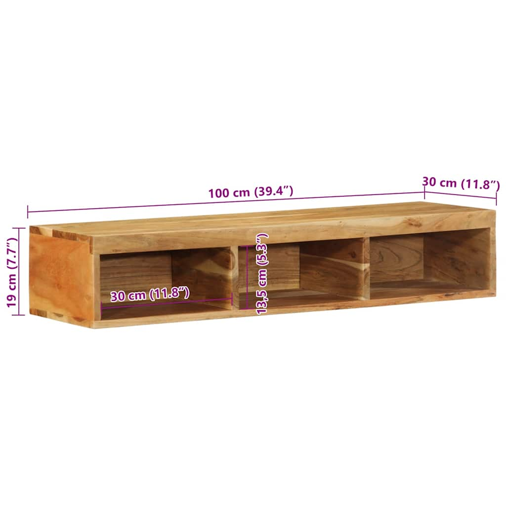 Stenska TV omarica 100x30x19 cm trden akacijev les