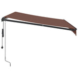 Avtomatsko zložljiva tenda z LED rjava 300x250 cm