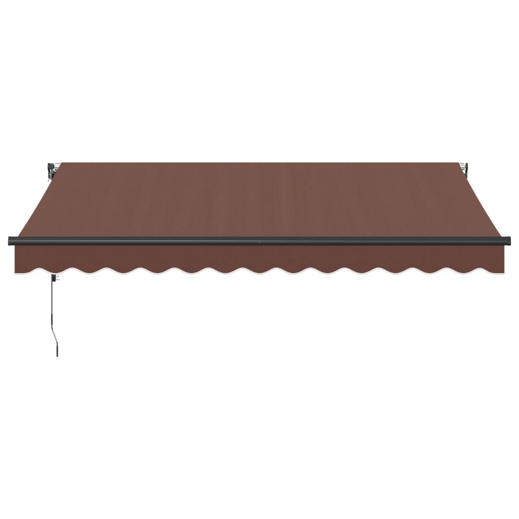 Avtomatsko zložljiva tenda z LED rjava 350x250 cm