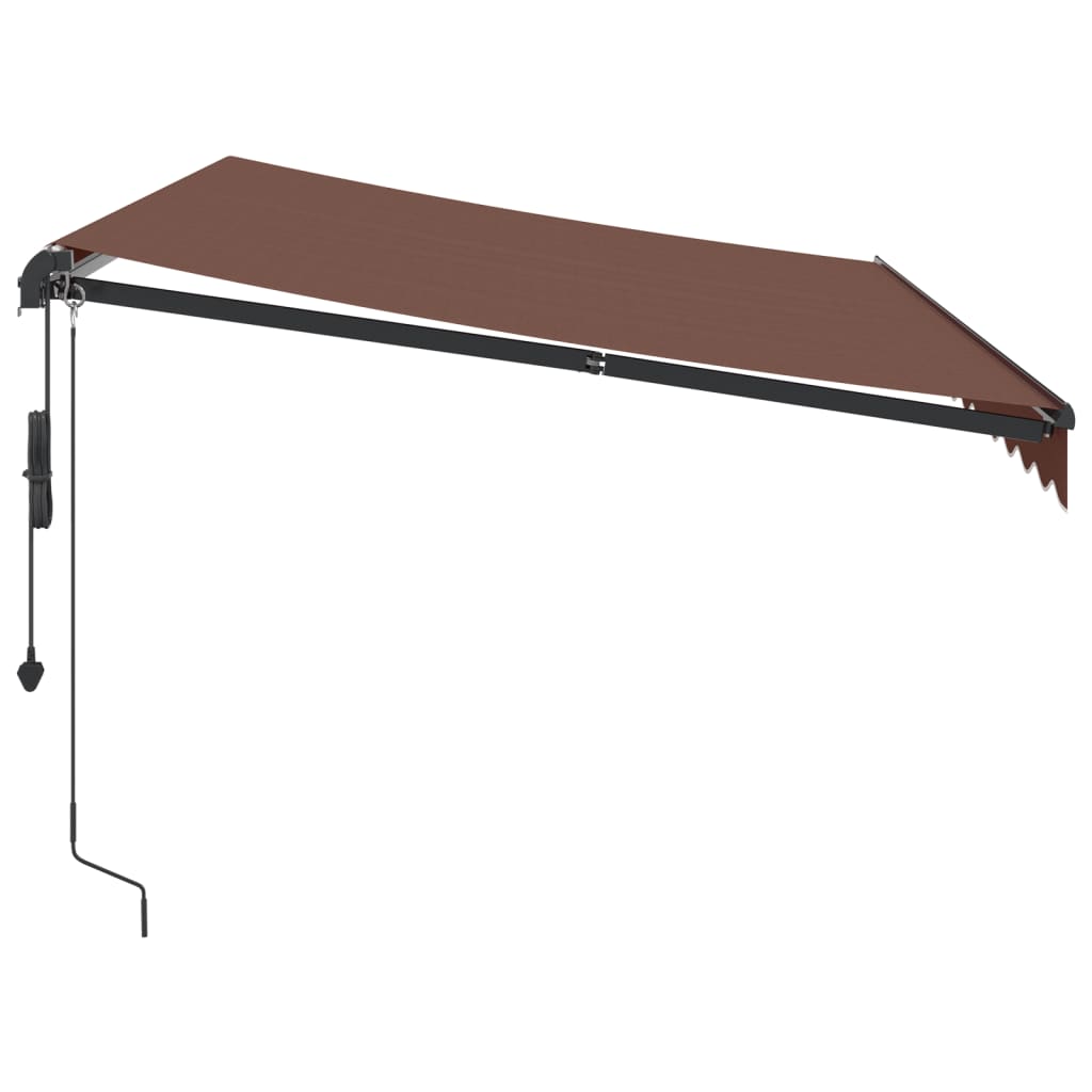 Avtomatsko zložljiva tenda z LED rjava 350x250 cm