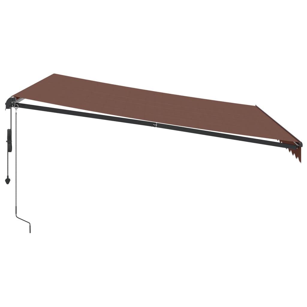 Avtomatsko zložljiva tenda z LED rjava 400x300 cm