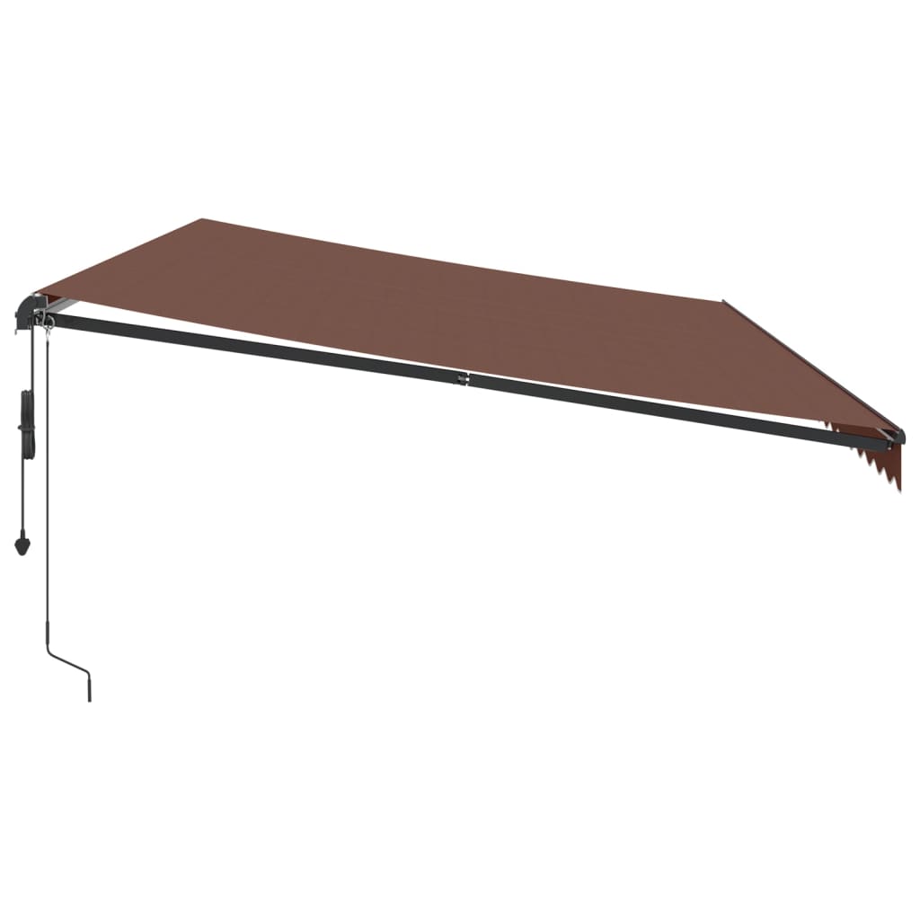 Avtomatsko zložljiva tenda LED rjava 600x300 cm