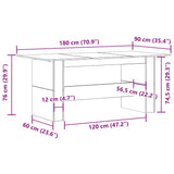 Jedilna miza artisan hrast 180x90x76 cm inženirski les