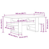 Klubska mizica artisan hrast 102x55x42 cm inženirski les