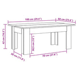 Klubska mizica artisan hrast 100x60x42 cm inženirski les