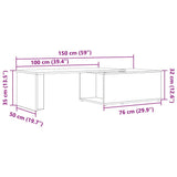 Klubska mizica artisan hrast 150x50x35 cm inženirski les