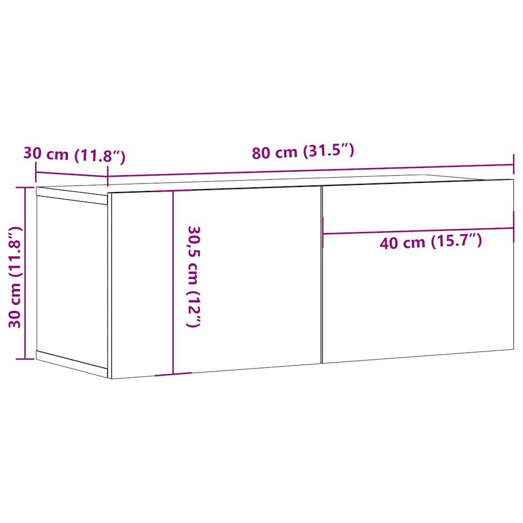 Stenska TV omarica starinski les 80x30x30 cm inženirski les