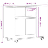 Stranska mizica artisan hrast 70x35x55 cm inženirski les