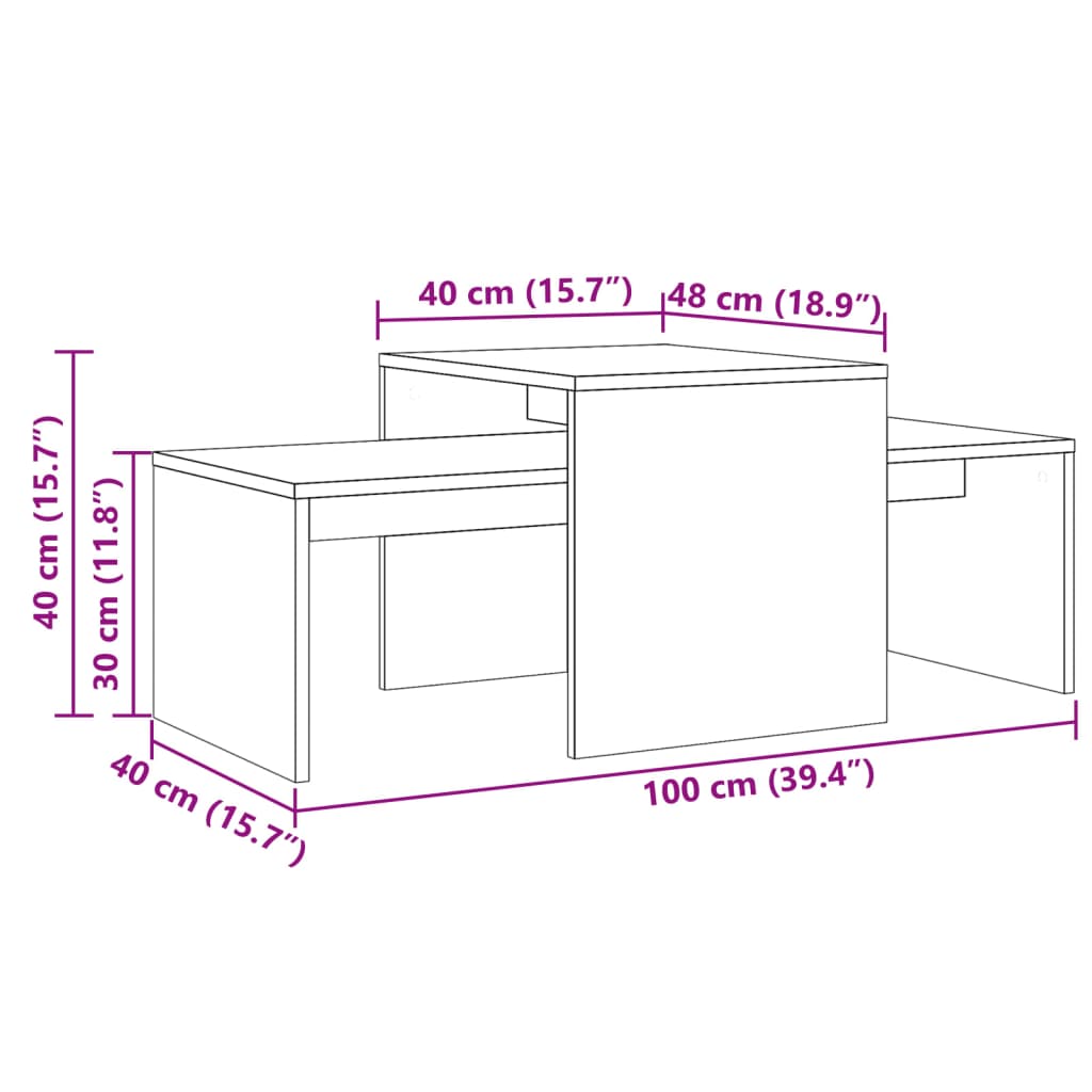 Klubska mizica artisan hrast 100x48x40 cm inženirski les