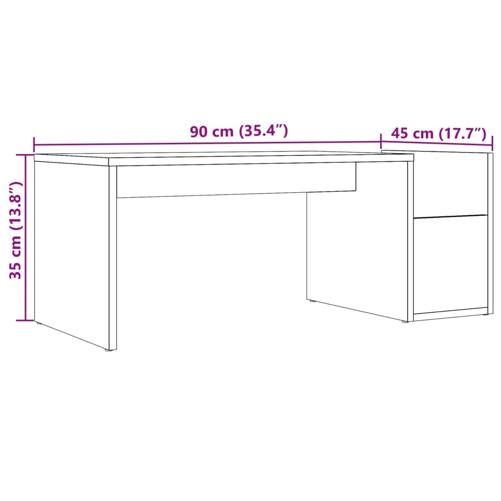 Klubska mizica starinski les 90x45x35 cm inženirski les