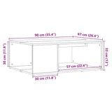 Klubska mizica artisan hrast 90x67x33 cm inženirski les