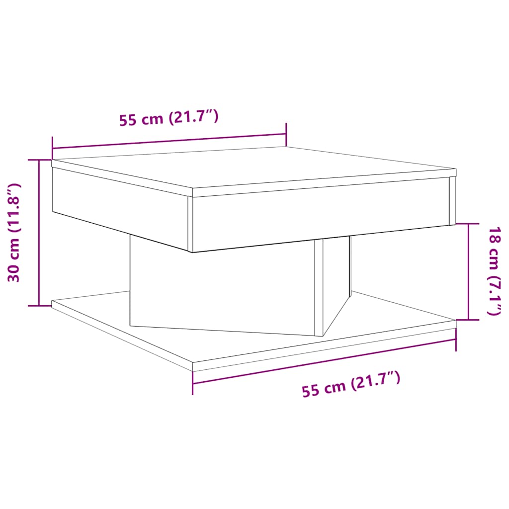 Klubska mizica artisan hrast 55x55x30 cm inženirski les