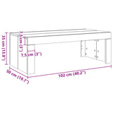 Klubska mizica artisan hrast 102x50x35 cm inženirski les