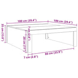 Klubska mizica artisan hrast 100x100x35 cm inženirski les