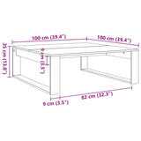 Klubska mizica starinski les 100x100x35 cm inženirski les