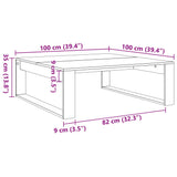 Klubska mizica artisan hrast 100x100x35 cm inženirski les