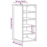 Omarica za umivalnik 2 kosa starinski les 32x35x70 cm inž. les