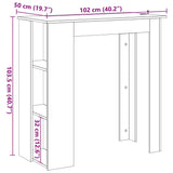 Barska miza s polico artisian hrast 102x50x103,5 cm inž. les